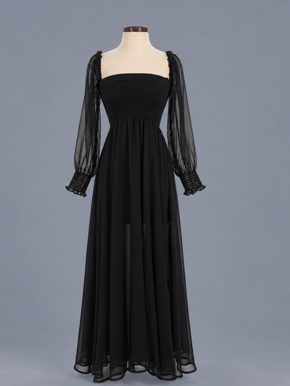 OPT Black Chiffon Midi Dress – Size XS
